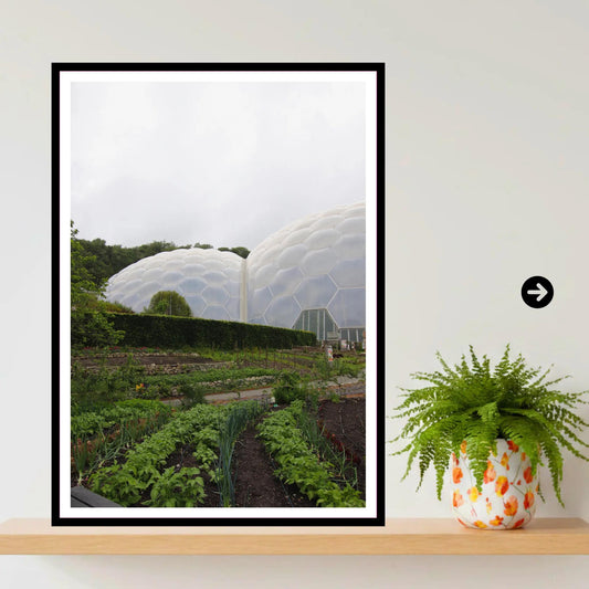 Eden Project Biomes with Kitchen Garden, Cornwall — Wall Art Photography Print