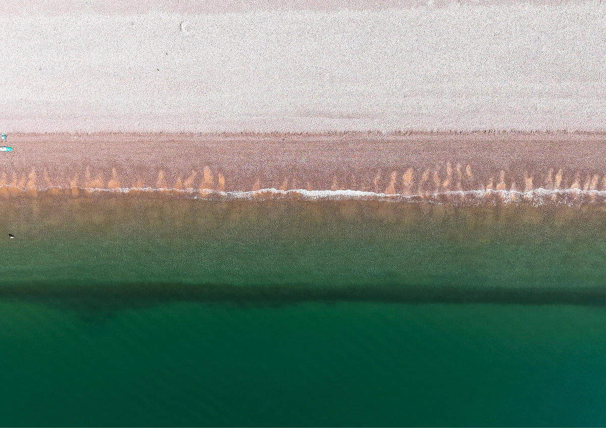 Coastal Drone Print, Shoreline View, Budleigh Salterton (Framed or Unframed)