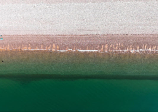 Coastal Drone Print, Shoreline View, Budleigh Salterton (Framed or Unframed)