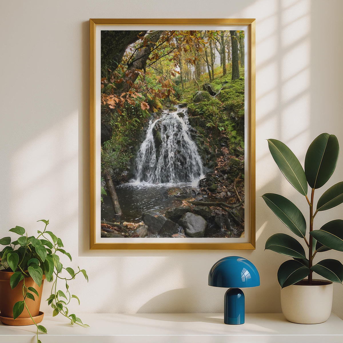 Autumn Waterfall Forest Poster - image 2