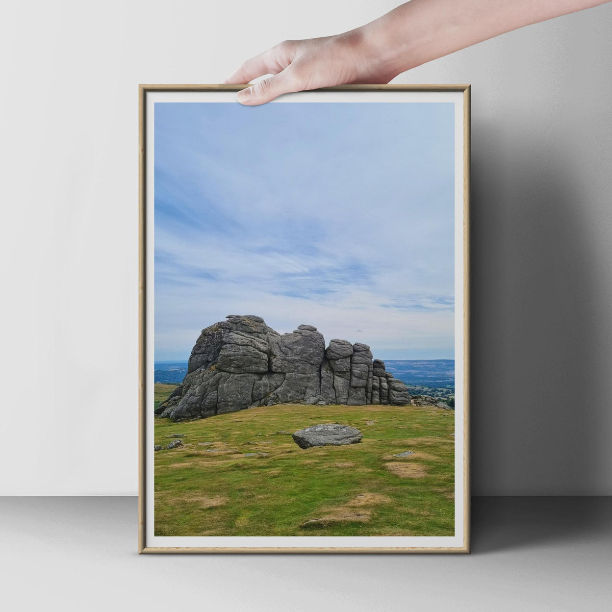 Dartmoor Tor Granite Rock Poster, Devon Landscape Print, Moorland Wall Art, British Countryside Photo, South West England Nature Print