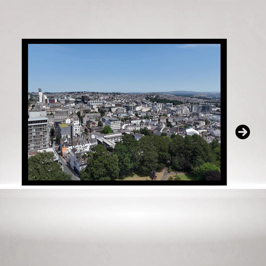 Plymouth Cityscape Print, Urban Art of Devon, Maritime City View, South West England, Modern Poster or Framed Wall Decor