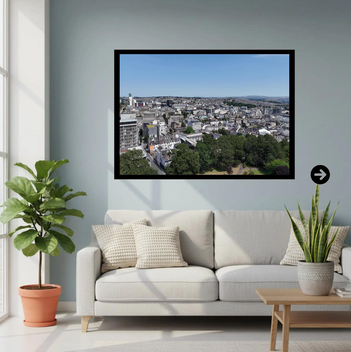 Plymouth Cityscape Print, Urban Art of Devon, Maritime City View, South West England, Modern Poster or Framed Wall Decor
