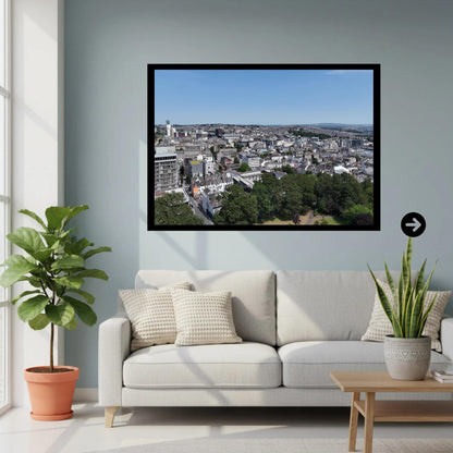 Plymouth Cityscape Print, Urban Art of Devon, Maritime City View, South West England, Modern Poster or Framed Wall Decor