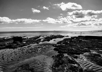 Exmouth Beach Coastal Print, Black and White (Framed or Unframed)