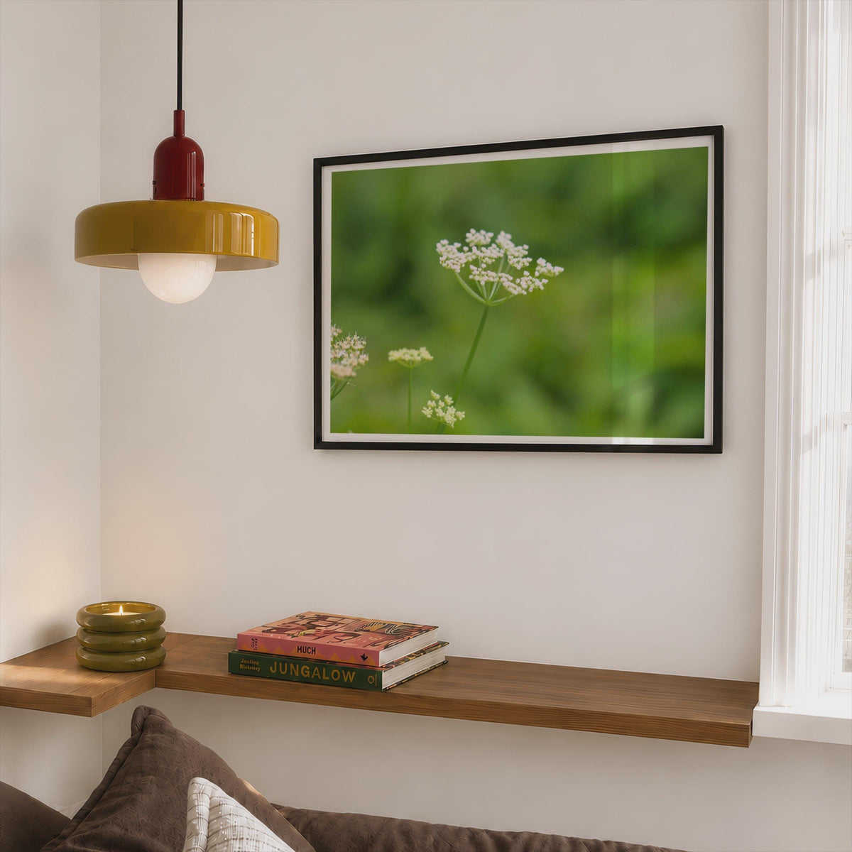 Wild Cow Parsley Poster, White Umbellifera Framed Print, Botanical Wildflower Wall Art, Green Nature Photography, Meadow Flower Decor