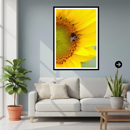 Bee on Sunflower Wall Art Print | Botanical Photography, Summer Garden Decor
