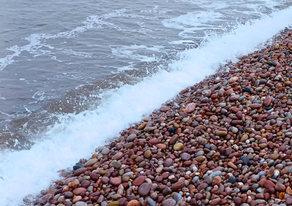 Pebbles on Budleigh Salterton Print: Coastal Wall Art (Multiple Frame Options)