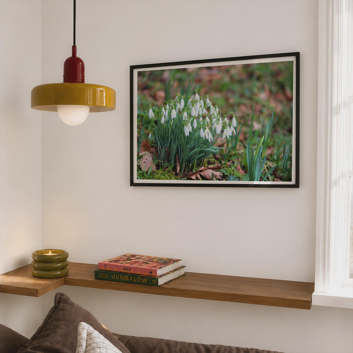 Snowdrop Flower Poster, Spring Garden Botanical Framed-Print, White Wildflower Wall Art, Nature Photography Print, Galanthus Home Decor