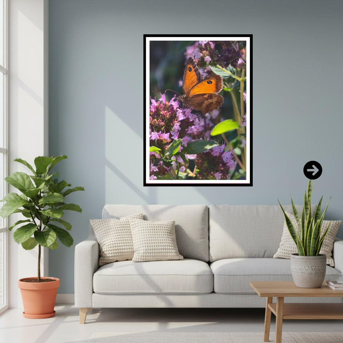 Majestic Monarch Butterfly Print, Nature Photography Wall Art, Wildlife Insect Illustration, Serene Garden Decor, Archival Paper, Hope