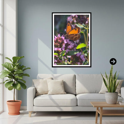 Majestic Monarch Butterfly Print, Nature Photography Wall Art, Wildlife Insect Illustration, Serene Garden Decor, Archival Paper, Hope