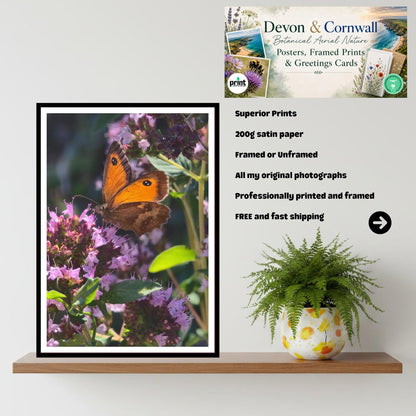 Majestic Monarch Butterfly Print, Nature Photography Wall Art, Wildlife Insect Illustration, Serene Garden Decor, Archival Paper, Hope
