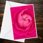 Hot Pink Peony Macro A6 Greeting Card – Summer Flower Photographic Print