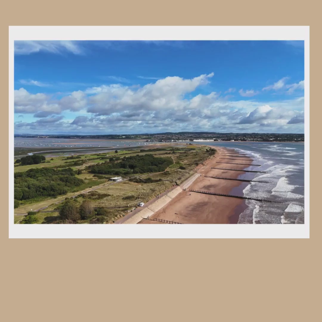 Aerial Dawlish Warren Beach Print | Devon Coastal Photography, Nature Reserve Wall Art