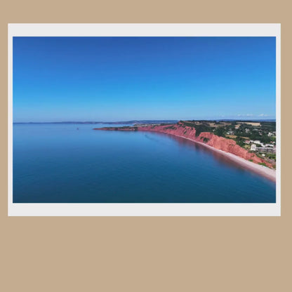 Jurassic Coast Drone Photograph, Budleigh Salterton Cliffs, Devon Coastal Wall Art