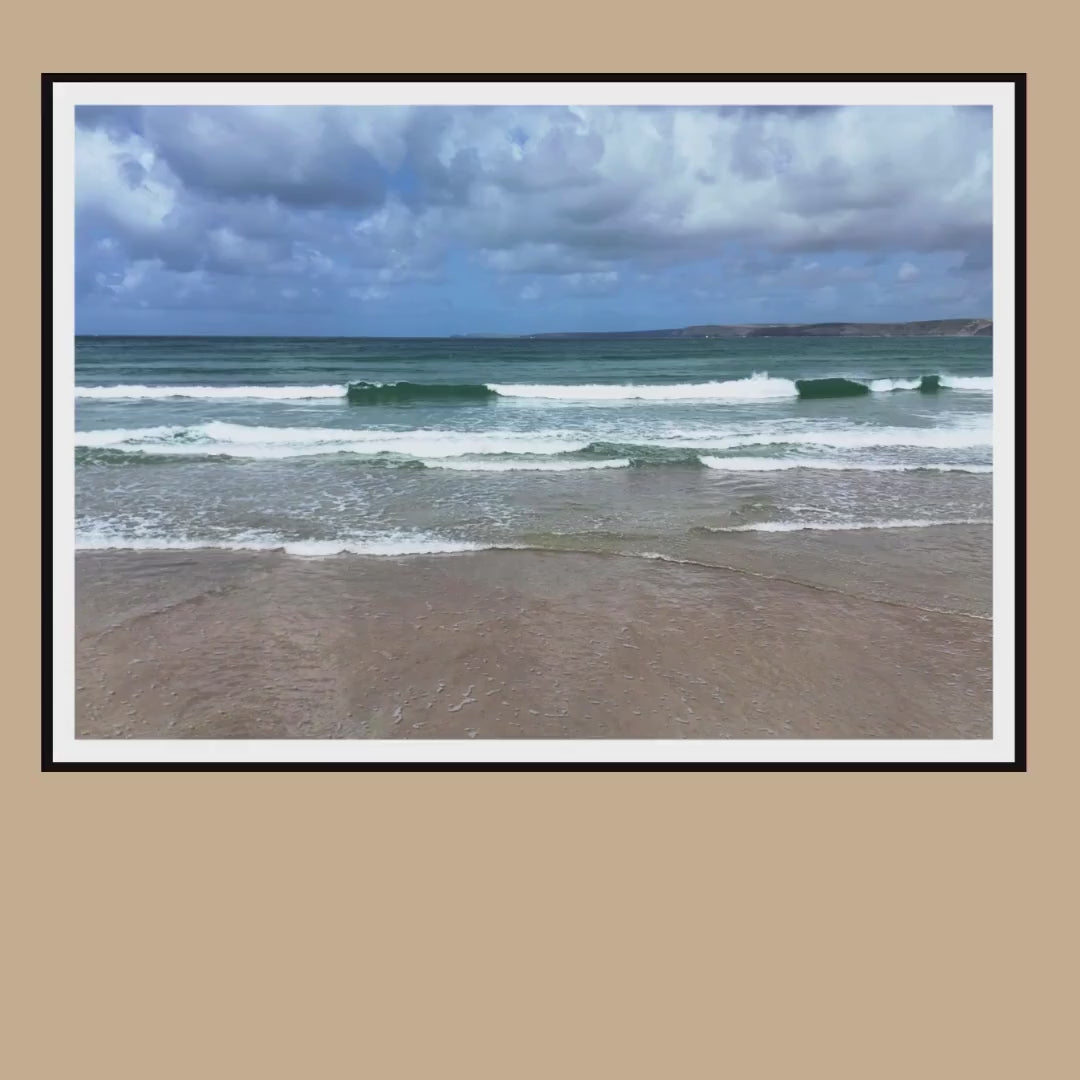 Newquay Towan Beach Print, Cornwall Coastal Photography, Ocean Wall Art