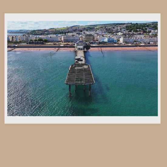 Teignmouth Pier Aerial Print | Historic Devon Coastal Landscape Photography