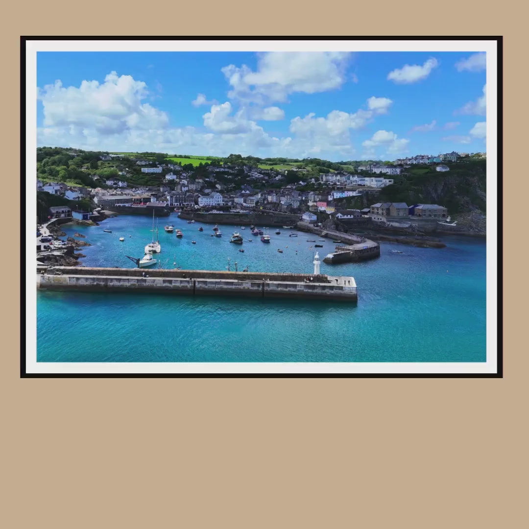Mevagissey Harbour Cornwall Print | Coastal Village Aerial Photography