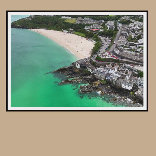 Cornwall Beach Print | Coastal Cliffs and Turquoise Sea Wall Art