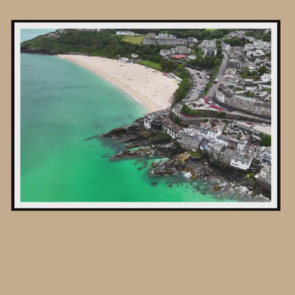 Cornwall Beach Print | Coastal Cliffs and Turquoise Sea Wall Art