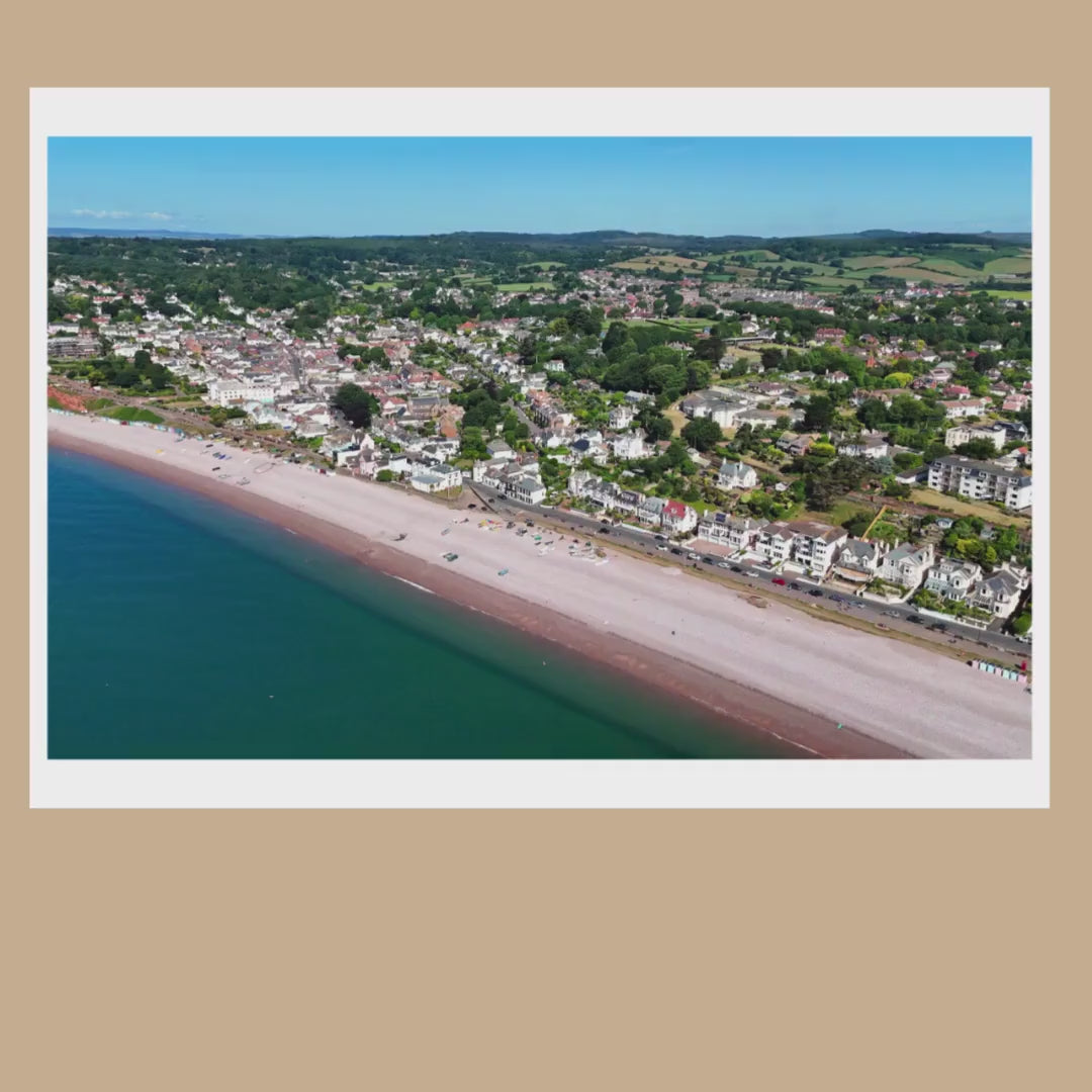 Budleigh Salterton Drone Photograph, Devon Coastal Wall Art, Jurassic Coast Print
