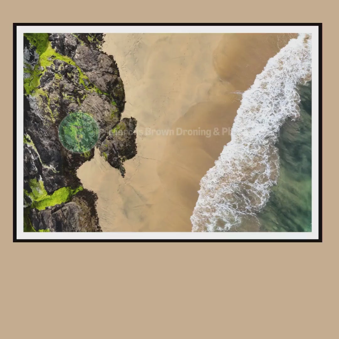 Coastal Abstract Print, Ocean Wave Wall Art, Aerial Beach Photography