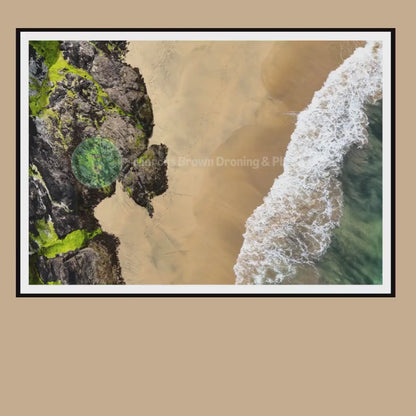 Coastal Abstract Print, Ocean Wave Wall Art, Aerial Beach Photography