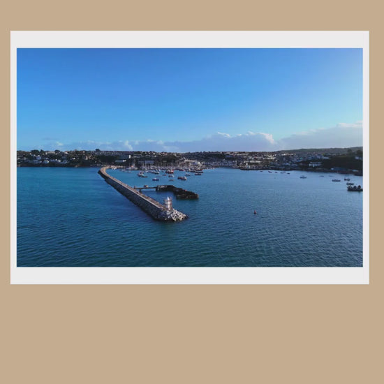 Brixham Breakwater Print, Devon Drone Photography, Coastal Wall Art