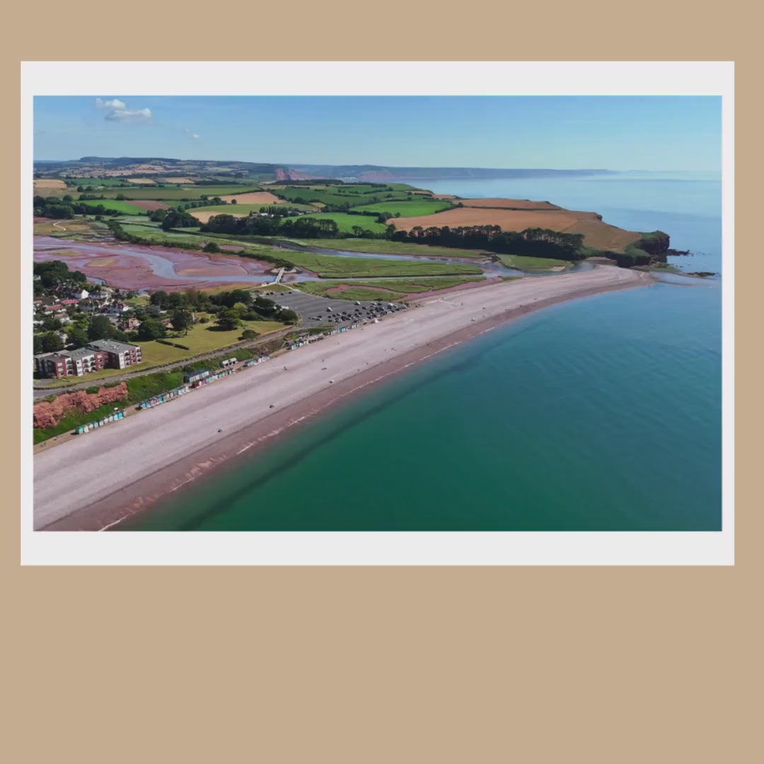 Budleigh Salterton Drone Photograph, Devon Coastal Wall Art, Jurassic Coast Print