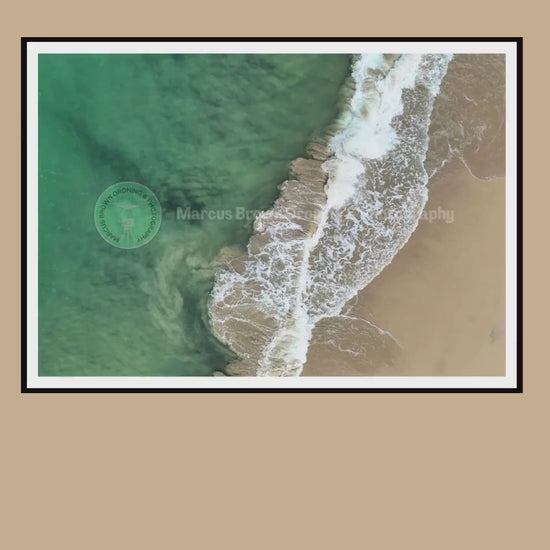Ocean Abstract Print, Aerial Beach Photography, Coastal Wall Art, Turquoise Waves