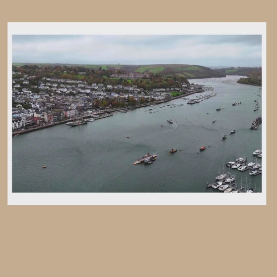Dartmouth Drone Photograph, River Dart Wall Art, Devon Harbour Print