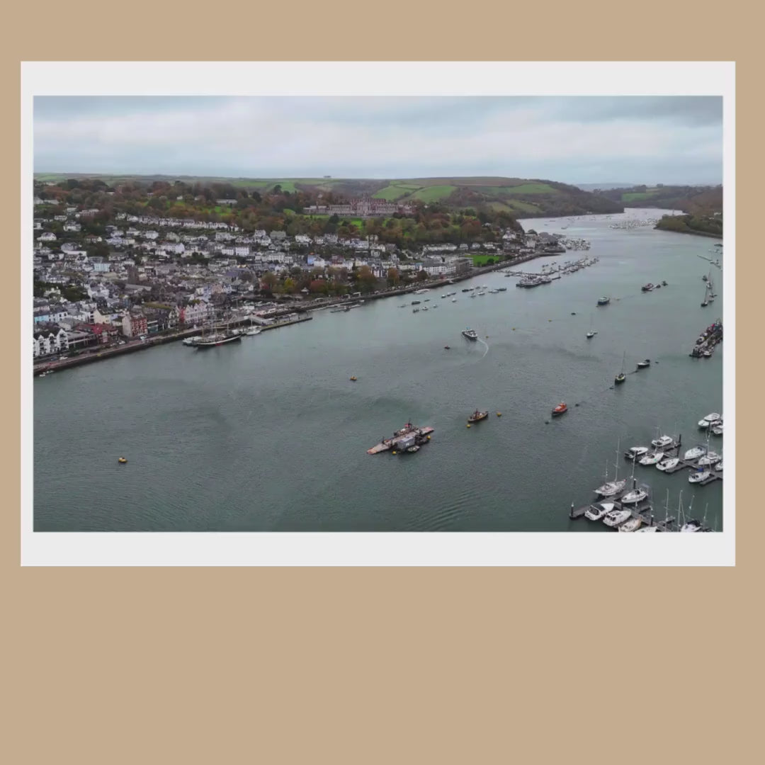 Dartmouth Drone Photograph, River Dart Wall Art, Devon Harbour Print