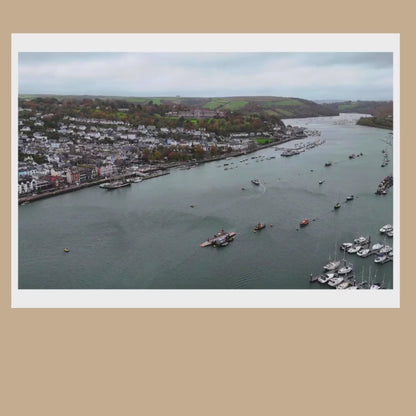 Dartmouth Drone Photograph, River Dart Wall Art, Devon Harbour Print
